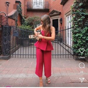 Zara Bloggers Favorite * wide pants and Top pink